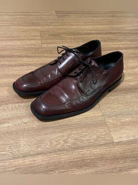 Johnston & Murphy Men's Dark Burgundy Leather Oxfords